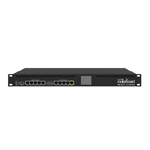 RB3011UiAS-RM: montaggio su rack 1U, 10x Gigabit Ethernet, SFP, USB 3.0, LCD, uscita PoE sulla porta 10, 2x1,4 GHz CPU, 1 GB di RAM, RouterOS L5