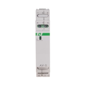 AV-1I: modulo è progettato per misurare la tensione 0-230VAC o 0-400VDC, convertendo il valore misurato in un'uscita analogica a corrente 4-20mA