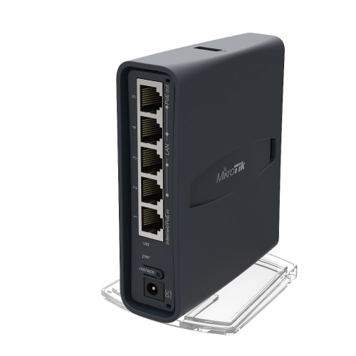 RB952UI-5ac2nD-TC: HAP ac lite Dual-Concurrent  AP 2.4 / 5GHz, 802.11ac, cinque porte Ethernet. Universal Tower case