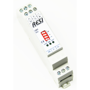 RESI-DMX-SIO:Convertitore da protocollo DMX512 a Modbus e ASCII per barra DIN