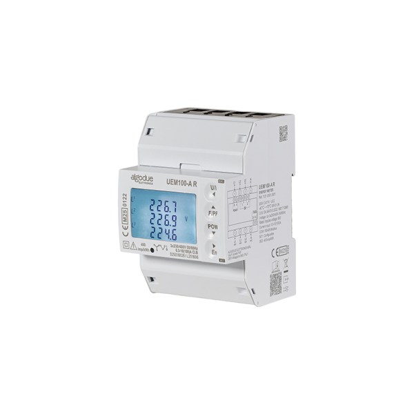  UEM100-A R Contatore di Energia trifase, certificato MID, con comunicazione RS485 Modbus RTU e collegamento diretto fino a 100 A 