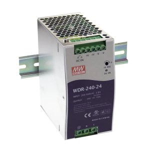 WDR-240-24 AC/DC Slim DIN RAIL 240W 24Vdc 10A Wide Input range 180-550Vac con PFC