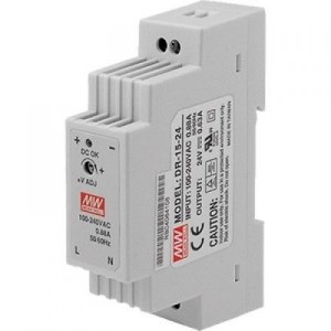 DR-15-12:AC/DC DIN RAIL Single output 15W 12Vdc 1.25A