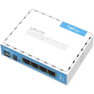 Mikrotik hAP lite RB/941-2nD 4 LAN ports, 2.4Ghz 802.11bgn wireless with antennas (Mikrotik RouterOS L4)