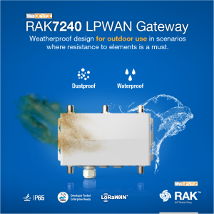 RAK7240-0 Gateway Outdooor IP65 LoRaWAN 8 canali. Supporta LTE, wifi, Ethernet