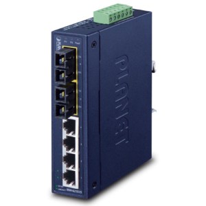 ISW-621:4-Port 10/100Base-TX + 2-Port 100Base-FX Industrial Fast Ethernet Switch. Fiber Connector SC type