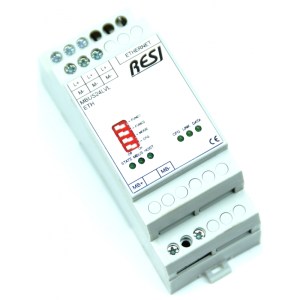 RESI-MBUS-LEVEL-ETH Level converter from Ethernet to MBus. Three different versions: 24, 48, 64 meters