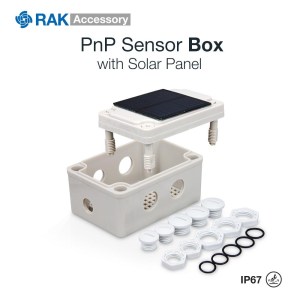 Box plastico IP67, 5 porte per  connettori N, cella solare
