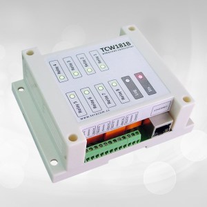 TCW181B: scheda ad 8 relè controllabile via ethernet e smartphone