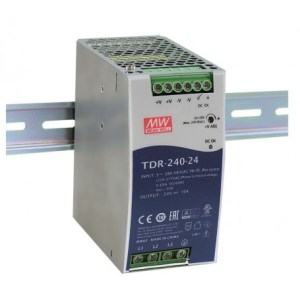 TDR-240-24 AC / DC Slim Trifase Industriale Guida DIN 240W 340-550Vac 24Vdc Funzione PFC 63mm di larghezza sottile