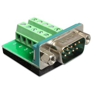 DB9M-SCREW: Adattatore Sub-D 9 pin maschio> Morsettiera 10 pin
